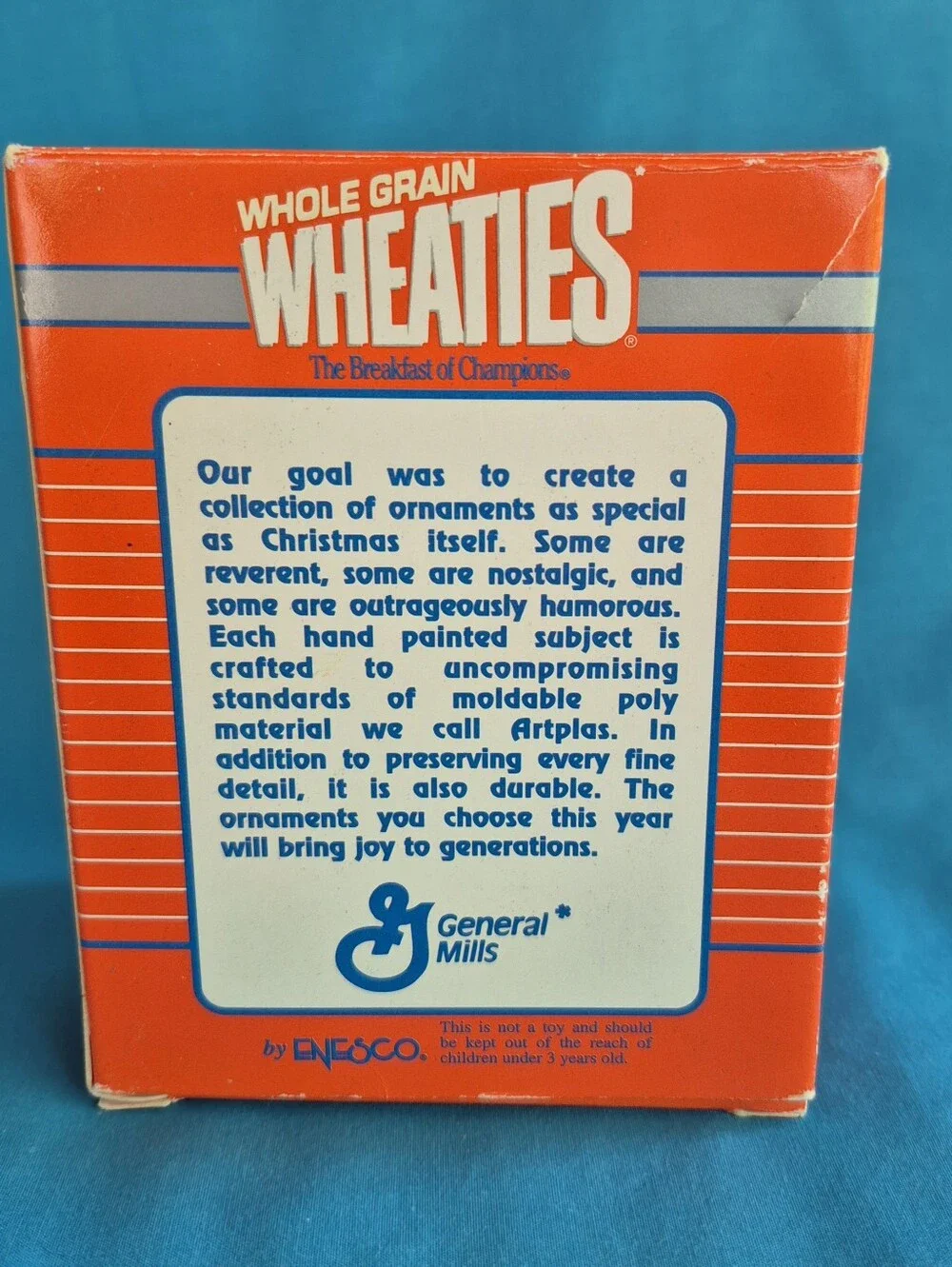 Wheaties Christmas Swishes Basketball Ornament Enesco Hoops Cereal Box